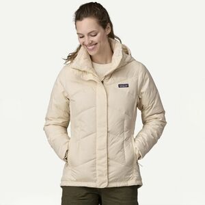 Patagonia Down With It Insulated Full Zip Hooded Jacket Size XS Natural EUC